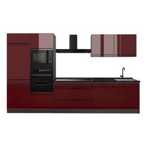 Vicco KUCHYNKA R-Line, Červený vysoký lesk/antracitová, 340 cm bez pracovnej dosky vyobraziť