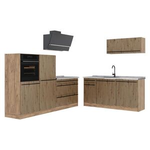 Vicco KUCHYNKA R-Line, Remeselný dub/Dub Goldkraft, 220 cm Marmori työtaso vyobraziť