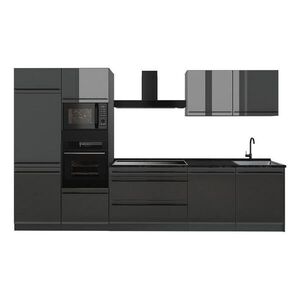 Vicco KUCHYNKA R-Line, Antracit vysoký lesk/antracitová, 340 cm antrasiitti työtaso vyobraziť