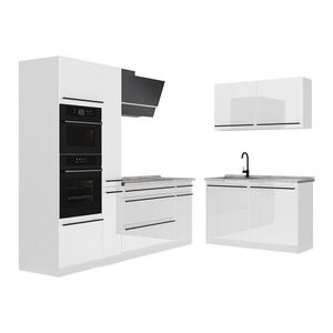 Vicco ROHOVÁ KUCHYŇA R-Line, Biely vysoký lesk/biely, 230 x 120 cm bez pracovnej dosky vyobraziť