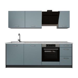 Vicco KUCHYNKA R-Line, Modrošedá/antracitová, 220 cm bez pracovnej dosky vyobraziť