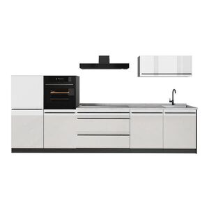 Vicco KUCHYNKA R-Line, Biely vysoký lesk/antracitová, 340 cm Marmori työtaso vyobraziť
