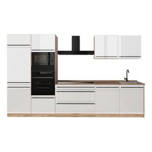 Vicco KUCHYNKA R-Line, Biely vysoký lesk/Dub Goldkraft, 340 cm bez pracovnej dosky vyobraziť