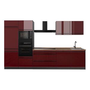 Vicco KUCHYNKA R-Line, Červený vysoký lesk/antracitová, 340 cm Goldkraft tammi työtaso vyobraziť