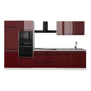 Vicco KUCHYNKA R-Line, Červený vysoký lesk/biely, 340 cm bez pracovnej dosky vyobraziť
