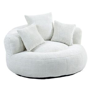 Modfu SITZSACK z chenille 108x108x52 cm béžová s vysokým operadlom a opierkami, ergonomický sedací vak bez montáže vyobraziť