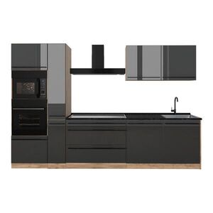 Vicco KUCHYNKA R-Line, Antracit vysoký lesk/Dub Goldkraft, 310 cm antrasiitti työtaso vyobraziť