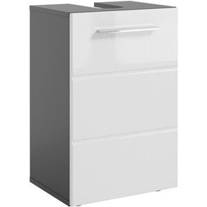 Xora SKRINKA POD UMÝVADLO, biela s vysokým leskom, antracitová, 40/60/31 cm vyobraziť