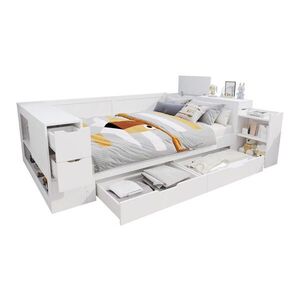 OKWISH DETSKÁ posteľ 140/190 cm biela s úložným priestorom a zásuvkami z MDF vyobraziť