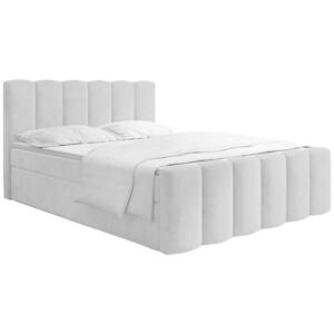 WFL GROUP BOXSPRING POSTEĽ Serenity s Úložným Priestorom – Svetlosivý zamat – 120x200 cm – Taštičkový Matrac H4 a Penový Topper vyobraziť