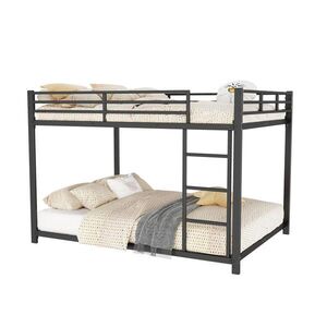 Modenvie POSCHODOVÁ posteľ z kovu, 140/200 cm, čierna vyobraziť
