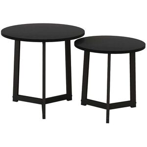 Flora Grace KONFERENČNÝ stolík, 2-dielna, oceľ/MDF, čierna, Ø 48 a 40 cm vyobraziť