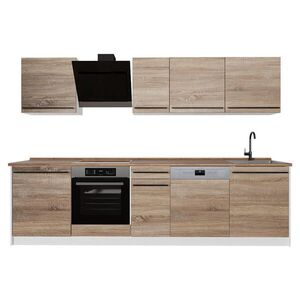 Vicco KUCHYNKA R-Line, Sonoma/biely, 280 cm Goldkraft tammi työtaso vyobraziť