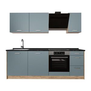 Vicco KUCHYNKA R-Line, Modrošedá/Dub Goldkraft, 220 cm bez pracovnej dosky vyobraziť