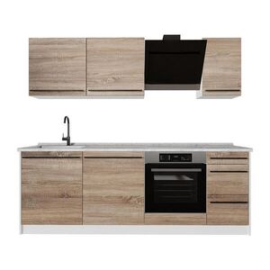 Vicco KUCHYNKA R-Line, Sonoma/biely, 220 cm Marmori työtaso vyobraziť
