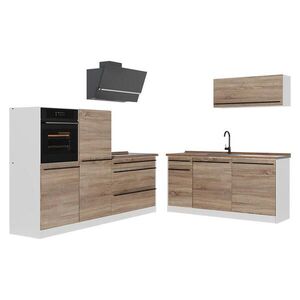 Vicco KUCHYNKA R-Line, Sonoma/biely, 220 cm bez pracovnej dosky vyobraziť