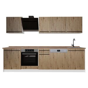 Vicco KUCHYNKA R-Line, Remeselný dub/biely, 280 cm Goldkraft tammi työtaso vyobraziť