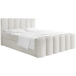WFL GROUP BOXSPRING POSTEĽ Serenity s Úložným Priestorom – Biela ženilka – 160x200 cm – Taštičkový Matrac H4 a Penový Topper vyobraziť
