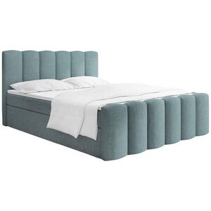 WFL GROUP BOXSPRING POSTEĽ Serenity s Úložným Priestorom – Tyrkysová ženilka – 160x200 cm – Taštičkový Matrac H4 a Penový Topper vyobraziť