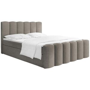 WFL GROUP BOXSPRING POSTEĽ Serenity s Úložným Priestorom – Taupe ženilka – 140x200 cm – Taštičkový Matrac H4 a Penový Topper vyobraziť