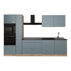 Vicco KUCHYNKA R-Line, Modrošedá/Dub Goldkraft, 310 cm antrasiitti työtaso vyobraziť