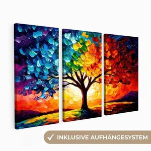 MuchoWow 3-DIELNA sada Strom - farebné - vzhľad farby - abstraktné 60x40 cm vyobraziť