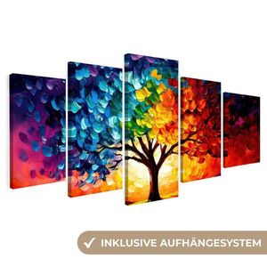 MuchoWow 5-DIELNA sada Strom - farebné - vzhľad farby - abstraktné 100x50 cm vyobraziť