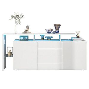Redom SIDEBOARD 160/35/70 cm s LED osvetlením, USB napájaním a veľkým úložným priestorom, Biela vyobraziť