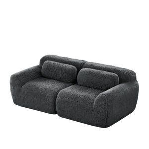 Modfu MODULÁRNA sedačka z plyšu 204x104x73 cm sivá bezrámová s protišmykovou základňou a 32D penou vyobraziť