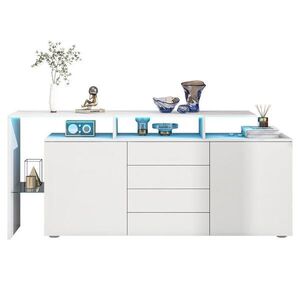 OKWISH KOMODA 160/35/70 cm biela s LED osvetlením z drevotriesky s úložným priestorom vyobraziť