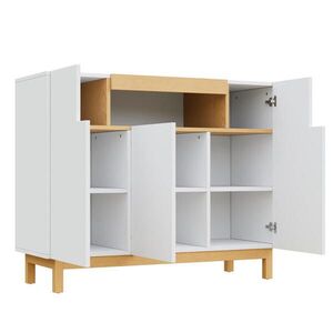 Modenvie ŠIROKÁ komoda z drevotriesky, 120, 5/42/96 cm, biela v dekore dreva vyobraziť