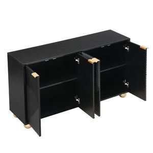 Modenvie ŠIROKÁ komoda z MDF, 120/35/71, 5 cm, čierna, so 4 dvierkami a nastaviteľnými policami vyobraziť