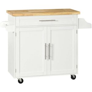 Modenvie KUCHYNSKÝ ostrovček z MDF, 109/40/89 cm, biely, s pracovnou doskou a kolieskami vyobraziť