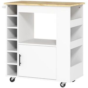 Modenvie KUCHYNSKÝ ostrovček s pracovnou doskou z kaučukového dreva, 83/40/83 cm, dubový dekor vyobraziť