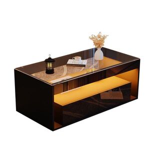 Flora Grace KONFERENČNÝ stolík 100/50/40 cm čierny s vysokým leskom a LED osvetlením vyobraziť