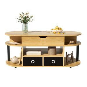Flora Grace KONFERENČNÝ stolík s výklopnou doskou 105/50 cm, dekor drevo/čierna, so zásuvkami vyobraziť