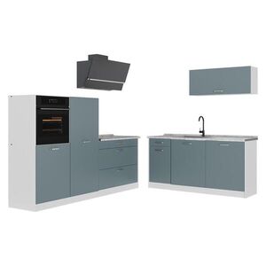 Vicco KUCHYNKA R-Line, Modrošedá/biely, 220 cm Marmori työtaso vyobraziť