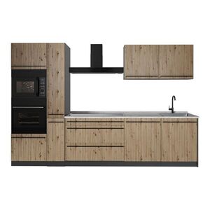 Vicco KUCHYNKA R-Line, Remeselný dub/antracitová, 310 cm Marmori työtaso vyobraziť