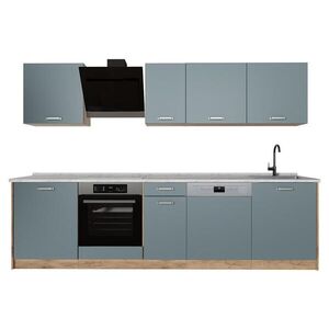 Vicco KUCHYNKA R-Line, Modrošedá/Dub Goldkraft, 280 cm Marmori työtaso vyobraziť