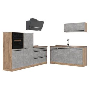 Vicco KUCHYNKA R-Line, betón/Dub Goldkraft, 220 cm Goldkraft tammi työtaso vyobraziť