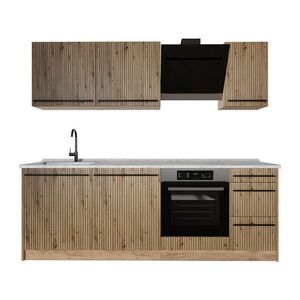 Vicco KUCHYNKA R-Line, Remeselný dub/Dub Goldkraft, 220 cm Marmori työtaso vyobraziť