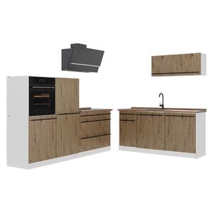 Vicco KUCHYNKA R-Line, Remeselný dub/biely, 220 cm Goldkraft tammi työtaso vyobraziť