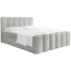 WFL GROUP BOXSPRING POSTEĽ Serenity s Úložným Priestorom – Sivá ženilka – 120x200 cm – Taštičkový Matrac H4 a Penový Topper vyobraziť