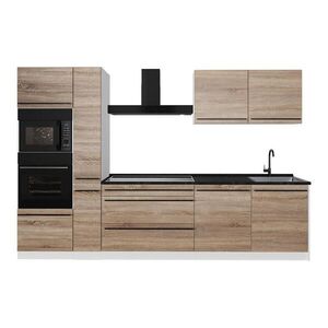 Vicco KUCHYNKA R-Line, Sonoma/biely, 310 cm antrasiitti työtaso vyobraziť