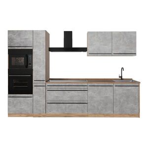 Vicco KUCHYNKA R-Line, betón/Dub Goldkraft, 310 cm Goldkraft tammi työtaso vyobraziť