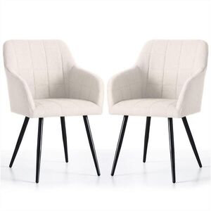 RAUMHIRSCH FURNITURE ČALÚNENÉ STOLIČKY, sada 2 ks, kovové nohy, krémová, čierna 54/82/58 vyobraziť
