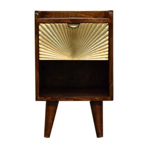 Artisan Furniture MINI nočný stolík Manila Gold, 1 zásuvka, 1 otvorená priehradka, hnedý vyobraziť