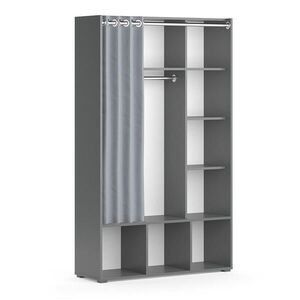 Vicco ŠATNÍKOVÁ SKRIŇA Luigi Šedá 38 x 178.1 cm so závesovou tyčou na šaty vyobraziť