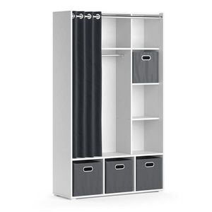 Vicco ŠATNÍKOVÁ SKRIŇA Luigi biely 38 x 178.1 cm So skladacími krabicami (sivá) vyobraziť