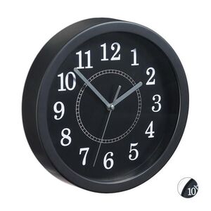 Relaxdays HODINY Čierne nástenné okrúhle 20 cm vyobraziť